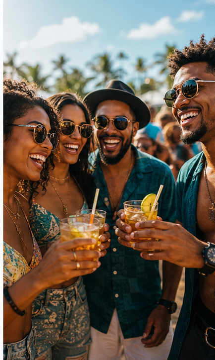 Friends enjoying drinks
