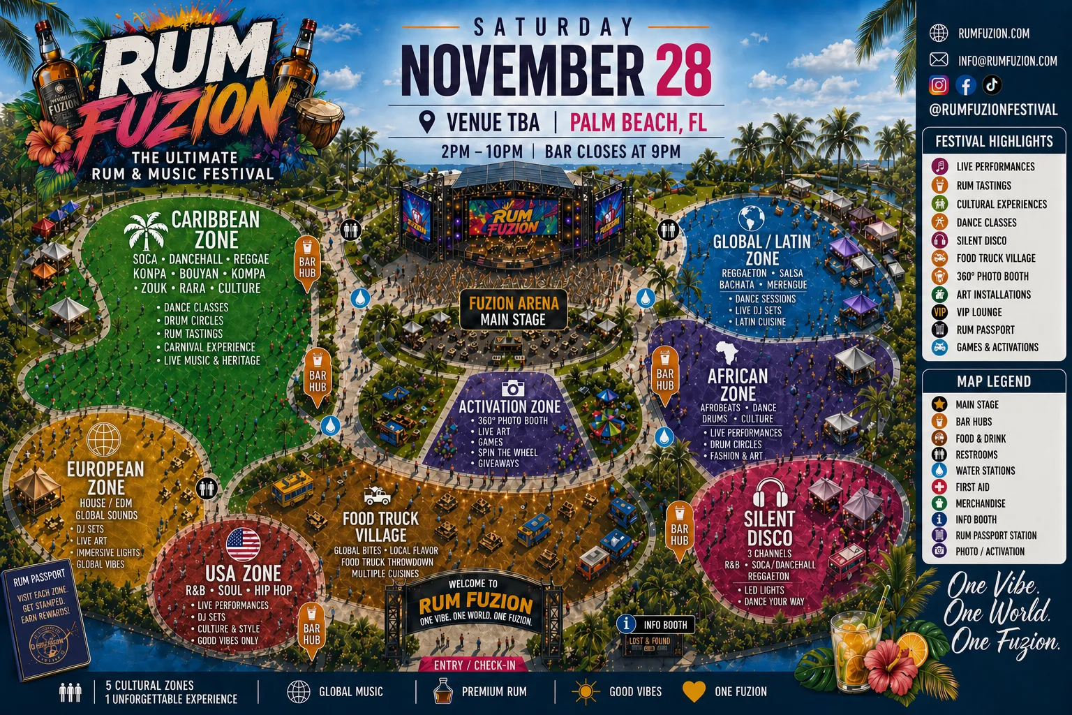 Rum Fuzion festival map